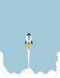 © madedee - Rocket launch. Business startup concept. Vector illustration.