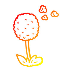 warm gradient line drawing cartoon flower