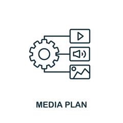 Wall Mural - media plan outline icon. thin line concept element from content icons collection. creative media pla