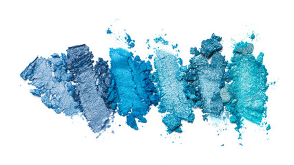 Smear of bright blue and turquoise eyeshadow