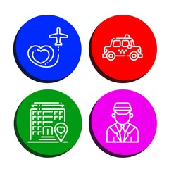 Poster - Set of taxi icons such as Travel, Taxi, Hotel, Chauffeur , taxi