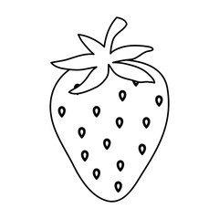 Sticker - fresh strawberry fruit healthy food