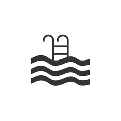 Poster - Swimming Pool icon template black color editable. Swimming Pool symbol vector sign isolated on white background. Simple logo vector illustration for graphic and web design.