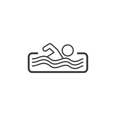 Poster - Swimming Pool icon template black color editable. Swimming Pool symbol vector sign isolated on white background. Simple logo vector illustration for graphic and web design.