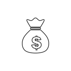 Aufkleber - Money Bag icon template black color editable. Money Bag symbol vector sign isolated on white background. Simple logo vector illustration for graphic and web design.