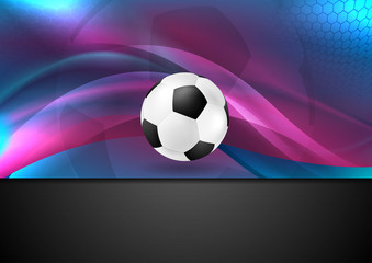 Wavy football abstract background with soccer ball