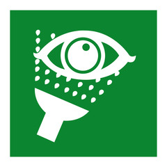 Emergency Eye Wash Symbol Sign Isolate On White Background,Vector Illustration EPS.10