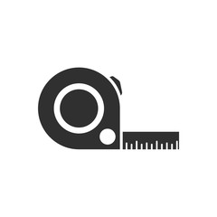 Fototapete - Tape measurement icon template black color editable. Tape measurement symbol vector sign isolated on white background. Simple logo vector illustration for graphic and web design.