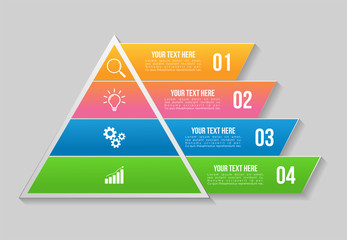 Wall Mural - vector infographic design template with 4 options steps and marketing icons. business data visualiza
