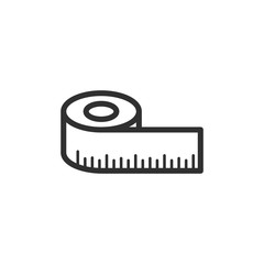 Poster - Tape measurement icon template black color editable. Tape measurement symbol vector sign isolated on white background. Simple logo vector illustration for graphic and web design.