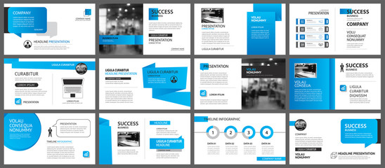 Presentation and slide layout template. Design blue gradient in paper shape background. Use for business annual report, flyer, marketing, leaflet, advertising, brochure, modern style.