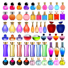 Illustration Of A Set Of Perfume Bottles