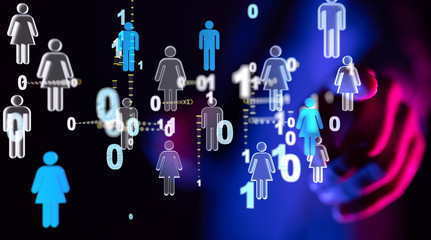 group of people talking in social network.