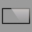 © Chudik - 16x9 LCD monitor set vector illustrations. Realistic empty TV frame with reflection and transparency screen isolated.  Lcd display screen, tv digital panel plasma
