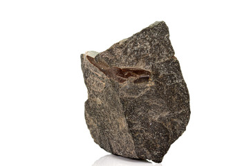 Macro of a mineral stone Vesuvianite on a white background