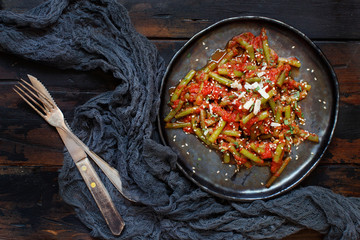 French beans with tomato