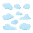 © maslakhatul - cloud set collection with various shape and blue color with modern flat style - vector