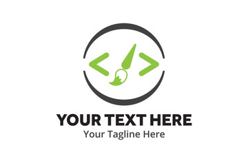 unique web developer simple logo creative design in flat style with color . web designer logo creative design for identity and community