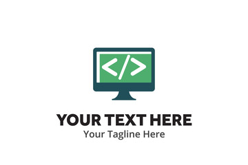 unique web developer simple logo creative design in flat style with color . web designer logo creative design for identity and community