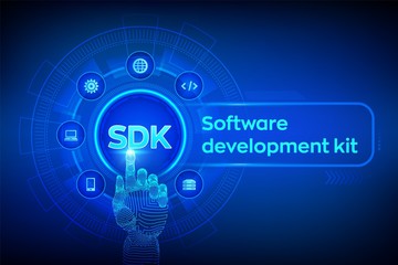 Wall Mural - sdk. software development kit programming language technology concept on virtual screen. technology 