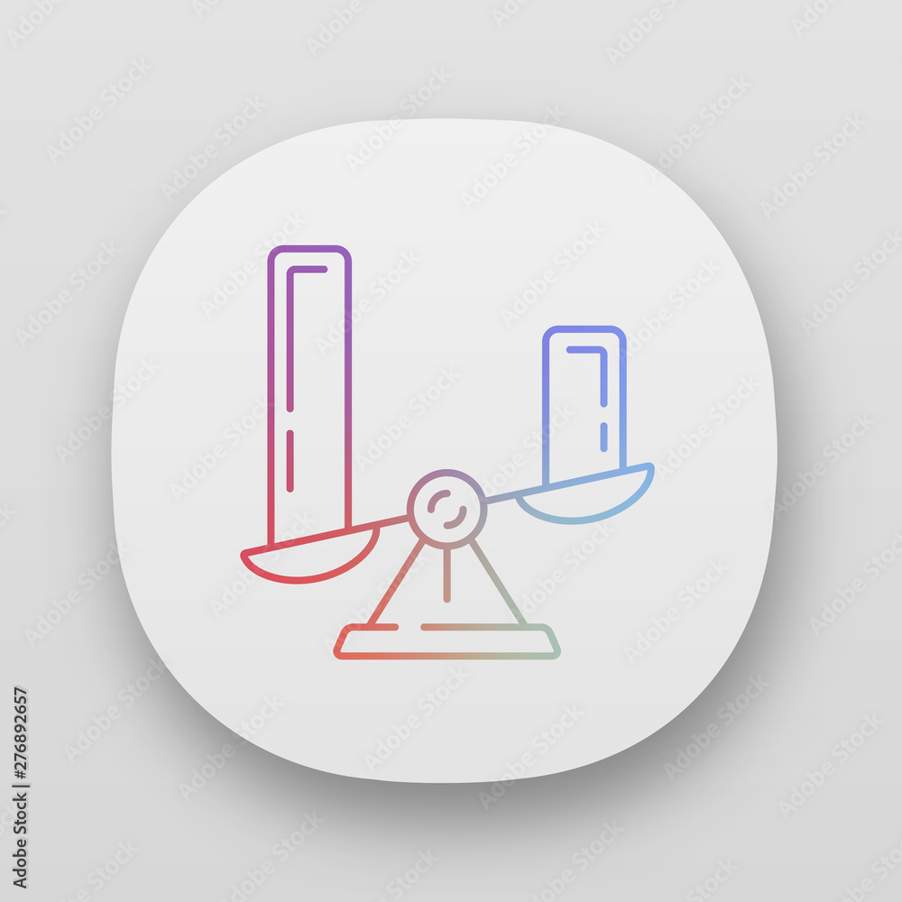 Comparison diagram app icon. UI/UX user interface. Cluster diagram ...