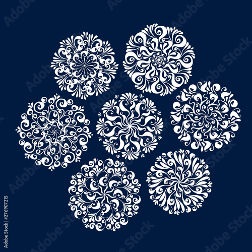 Assorted snowflake winter set for xmas projects