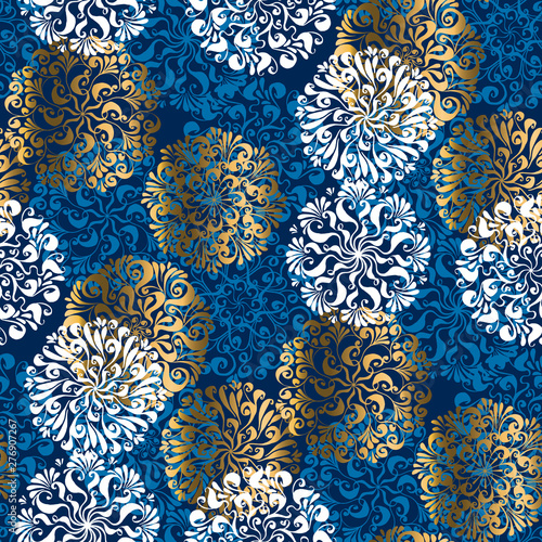 Assorted classic snowflake winter seamless pattern