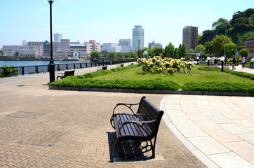 春の公園　神奈川県横須賀市ヴェルニー公園の風景