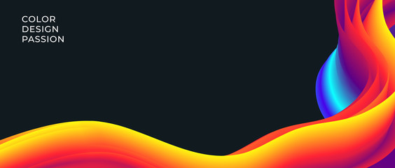 Sticker - Color wave flow background. Abstract liquid colour motion with a fluid lines and a smooth gradient. Eps10.