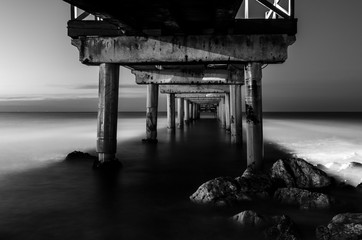 Early hours of daylight on the beach of Marbella on the Costa de Sol (Malaga) Spain