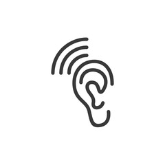 Poster - Ear icon template black color editable. hearing symbol vector sign isolated on white background. Simple logo vector illustration for graphic and web design.