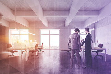 Wall Mural - Businessmen in white office interior