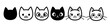 © keepdoodling - Cat icons collection. Kittens emoji symbols set. Black and white simple outline cats head emoticon pictures. Vector isolated.