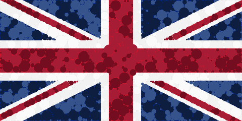 Wall Mural - United Kingdom  flag distributed circles dots illustration