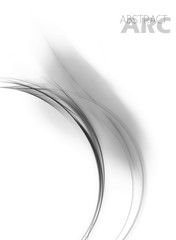 Poster - Grey fractal arc on a white background. Raster graphics