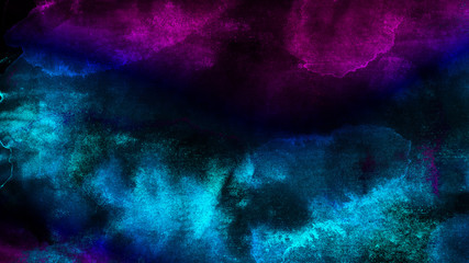 vivid ink textured blue, pink and purple color canvas for modern design. aquarelle smeared abstract 
