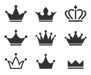 Wall Mural - crown icons set. vector