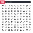 100 general icons set such as 3d modeling, active sensor, add photos, advertising agency, advertising networks, affiliate link, agent script, agitation, annual fee