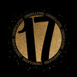 Congratulations number 17 birthday anniversary glitter circle design