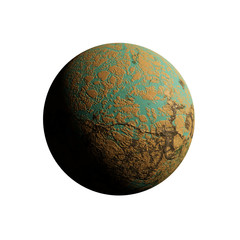 Wall Mural - a series of unknown planets on an isolated background.