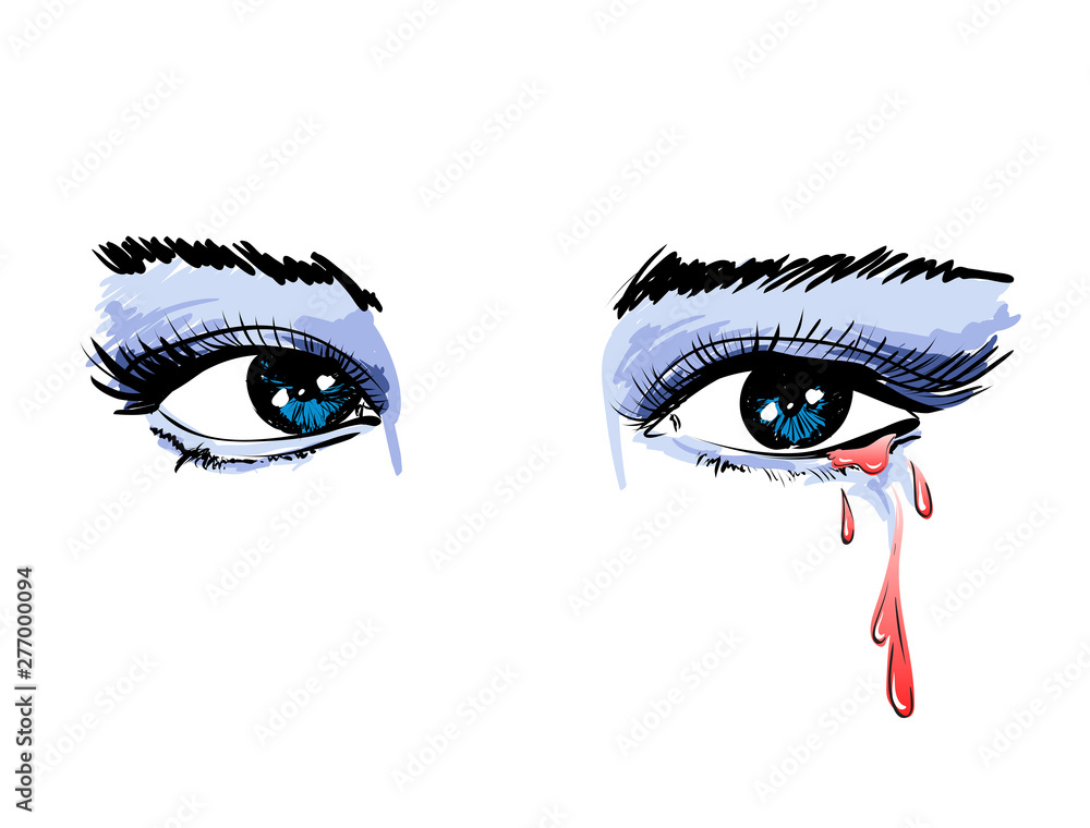 crying girl eyes drawing