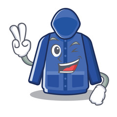 Sticker - Two finger raincoat isolated with in the mascot