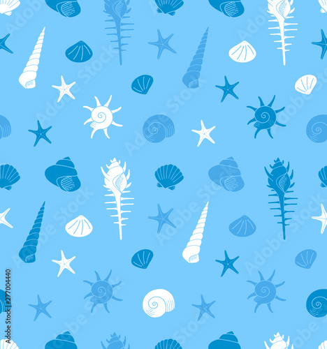 いろいろな貝殻のシームレスパターン