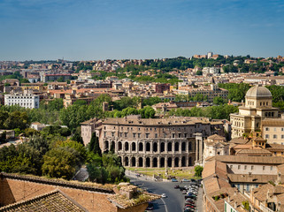 Toproof  view of Rome, Italy.