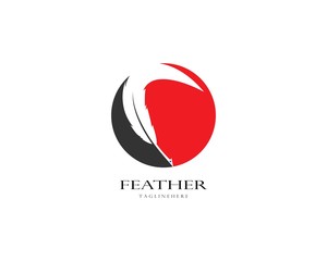 Wall Mural - feather logo vector template