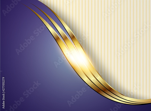Business background, gold and purple, vector shiny metallic.