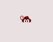 Creative abstract logo sign funny monkey minimalism