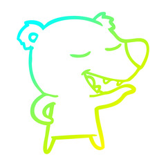 cold gradient line drawing cartoon bear