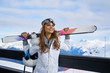 © ZoomTeam - Young caucasian woman skier . Winter sports and leasure activities