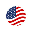 © metelsky25 - US circle flag icon. Waving American symbol. Vector illustration.